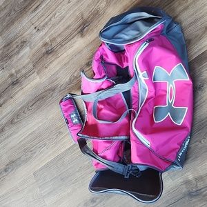 Pink duffle bag